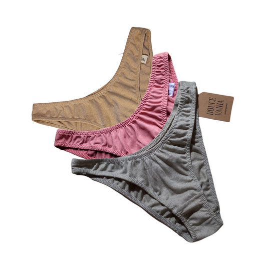 Pack x 3 Bikini Wayta - 100% algodón orgánico Pima