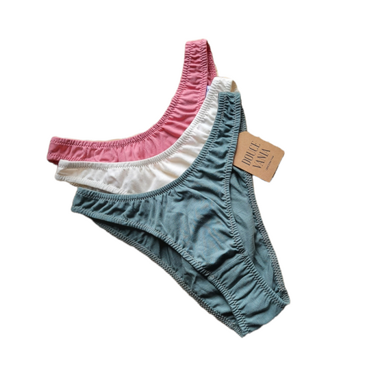 Pack x 3 Bikini Wayta - 100% algodón orgánico Pima