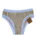 Pack 3 und. Tanga de algodón orgánico con detalle de blonda